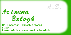 arianna balogh business card